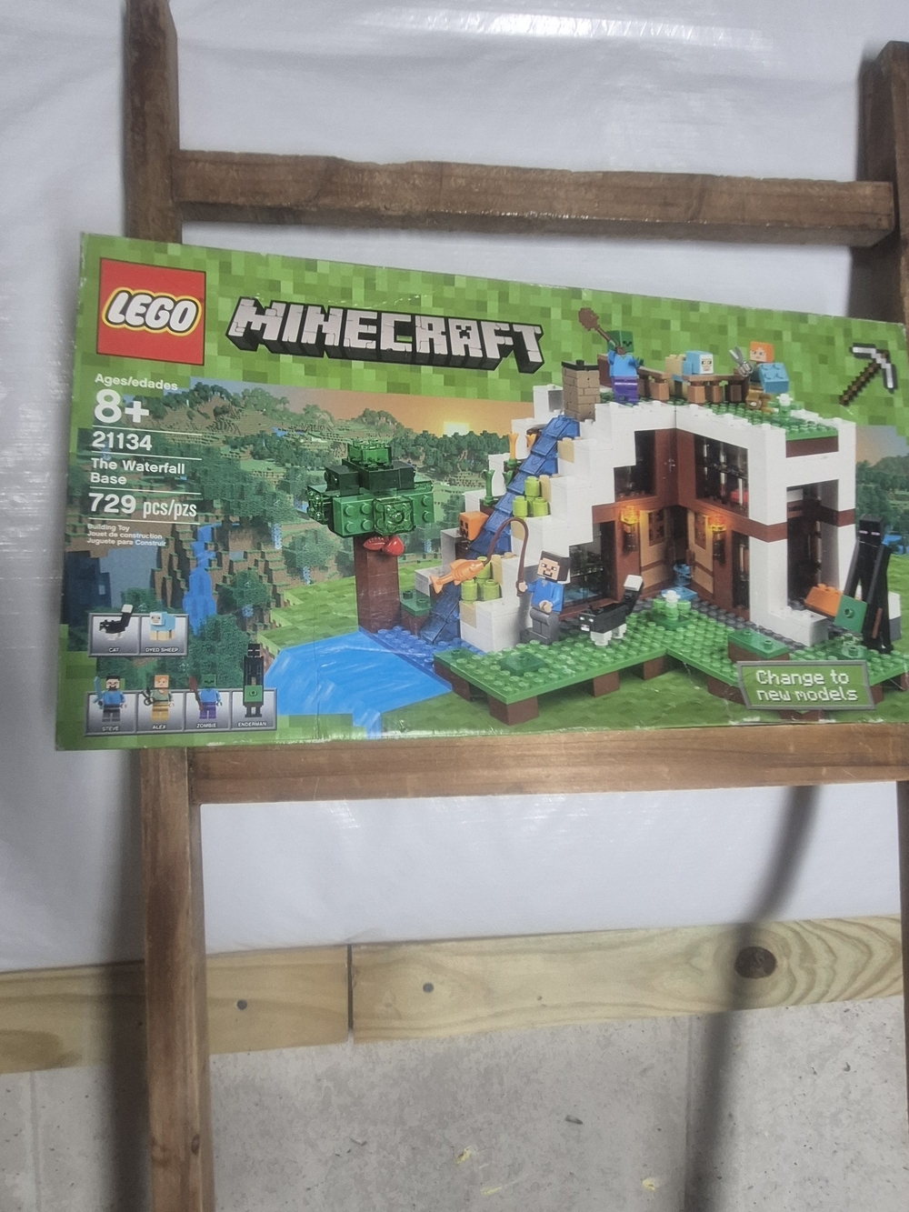 LEGO Minecraft The Waterfall Base Kids Toy Set - Green/Blue #21134
